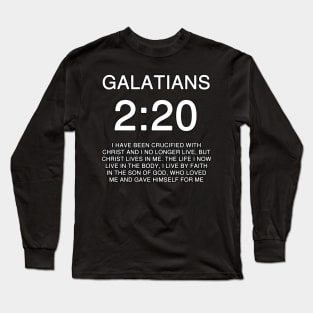 Galatians 2:20 Bible Verse KJV Text Long Sleeve T-Shirt